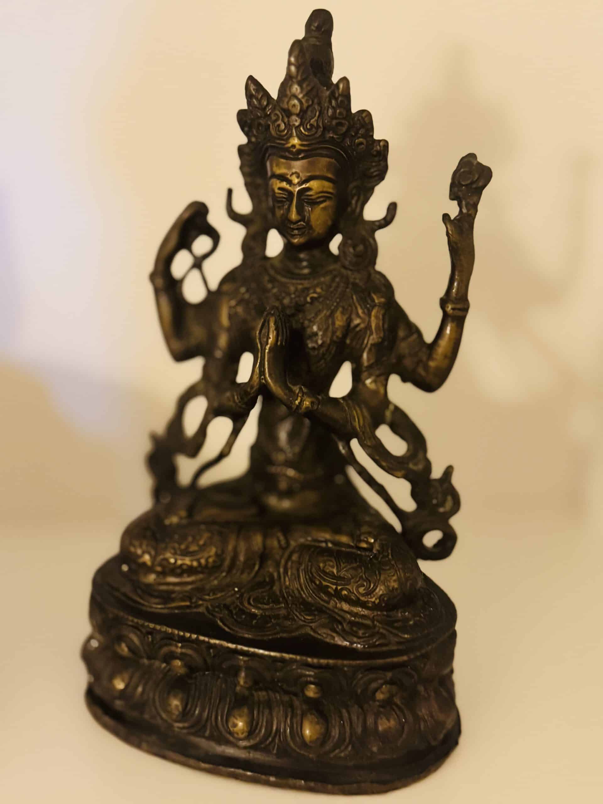 Statuette Shiva en bronze, relaxant